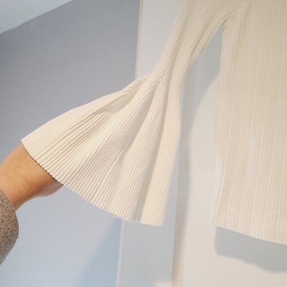 Jonathan Simkhai Ribbed Bell Sleeve Sweater - Picture 3 of 6